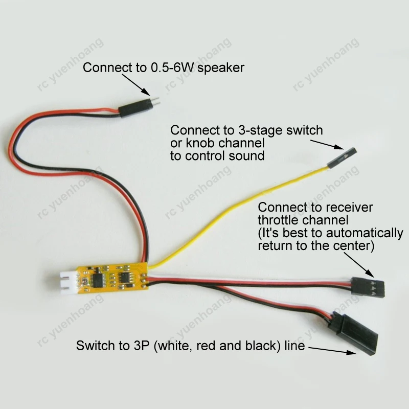 Módulo de grupo de sonido mixto de 2 piezas, 3,6 V-8V, simulación de barco/tren/policía/ambulancia/bomberos, efecto de sonido, piezas de bricolaje para coche y barco RC