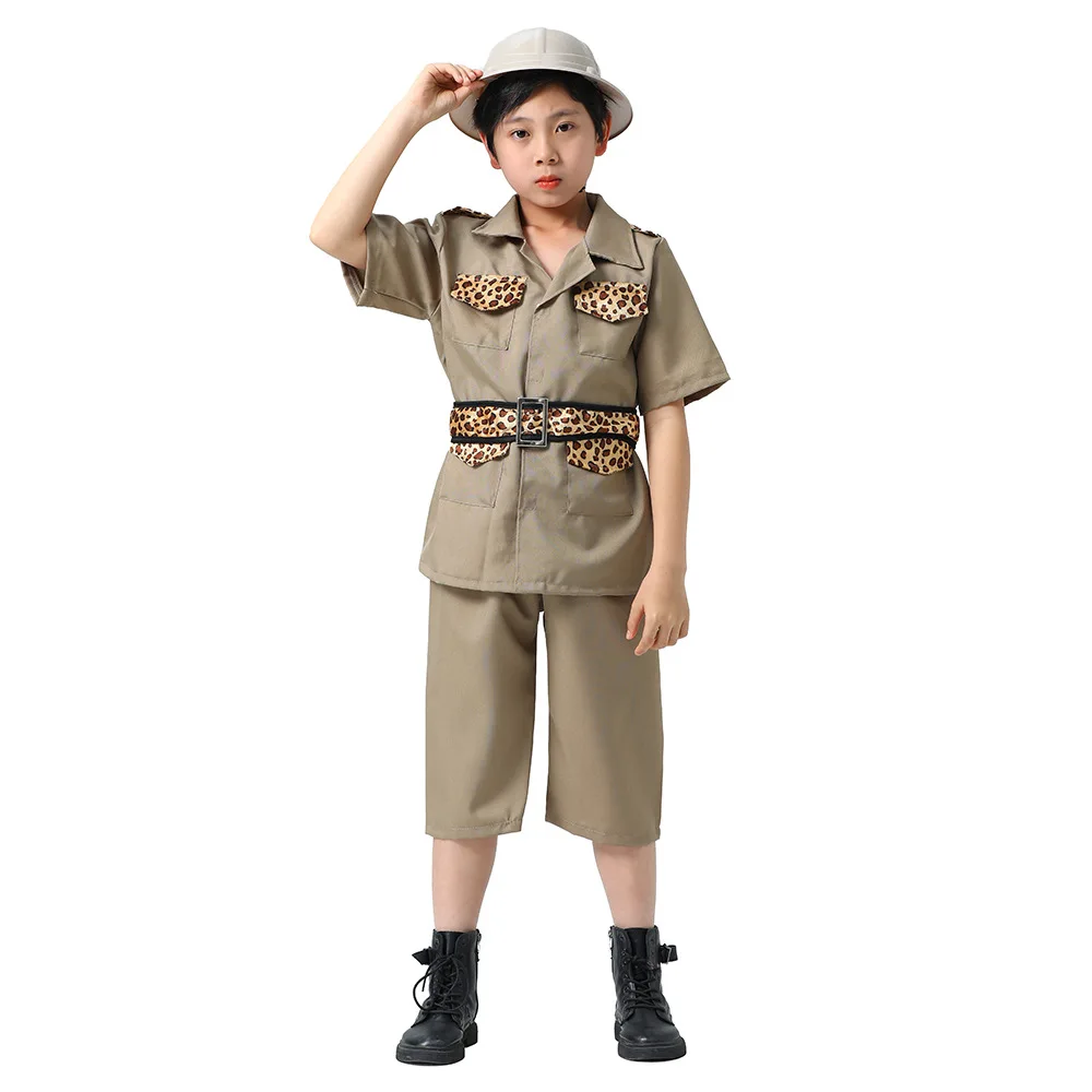 Boys Zoo Keeper Safari Explorer Patrol Costume For Kids Fancy-dress Career Day Halloween Carnival Party Costumes