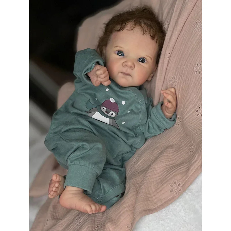 

18-дюймовая кукла для новорожденных Bettie Reborn, мягкая на ощупь, реалистичная мягкая детская многослойная живопись, 3D кожа с волосами ручного корня