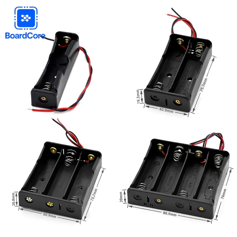 18650 Lithium Battery Charging Power Bank Storage Case Container Holder Box for 1x 2x 3x 4x Batteries 1Pcs
