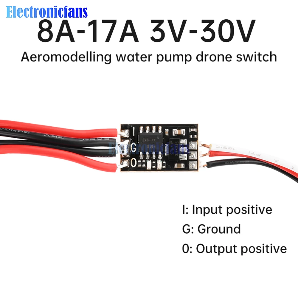 8A-17A 3V-30V Avionics Pump Drone Switch PWM Signal Control High Current RC Switch