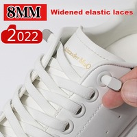 1Pair No tie Shoelaces for Shoes New 8MM Flat Elastic laces Sneakers Kids Adult Quick Shoelace without ties Shoe Accessories