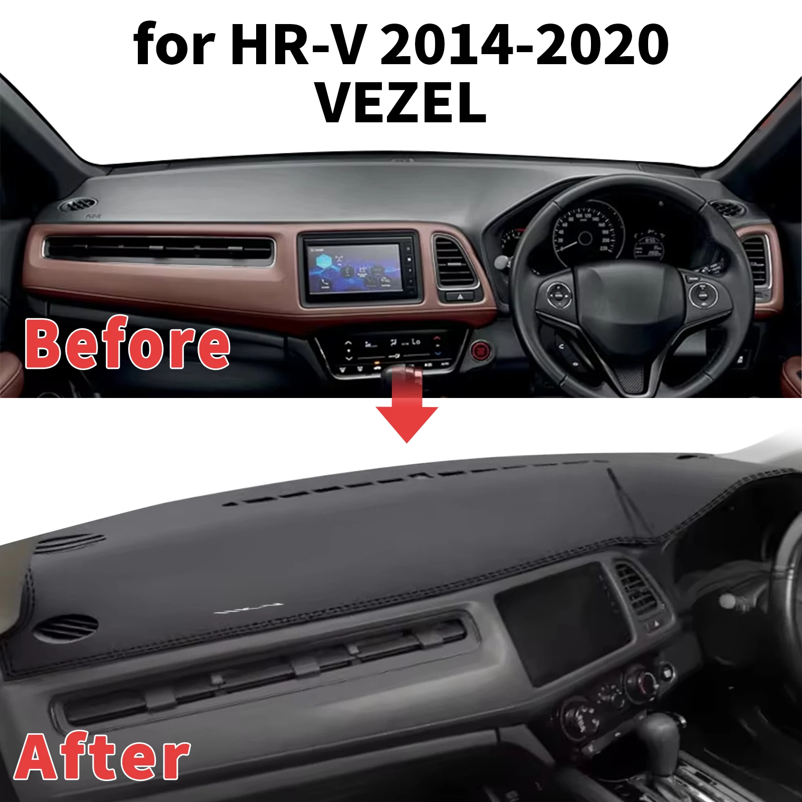 for VEZEL 2014 2015 2016-2020 HR-V HRV HR V Dashboard Cover Sun Shade Protector Dashmat Anti-Glare UV Block Carpet Mat Dash Mat