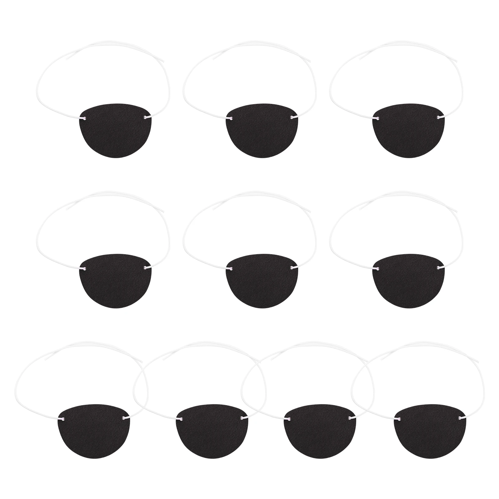 

10pcs Pirate Eye Patch Felt Halloween Party Mask Cosplay Costume Decoration for Adults Children Lightweight Comfortable