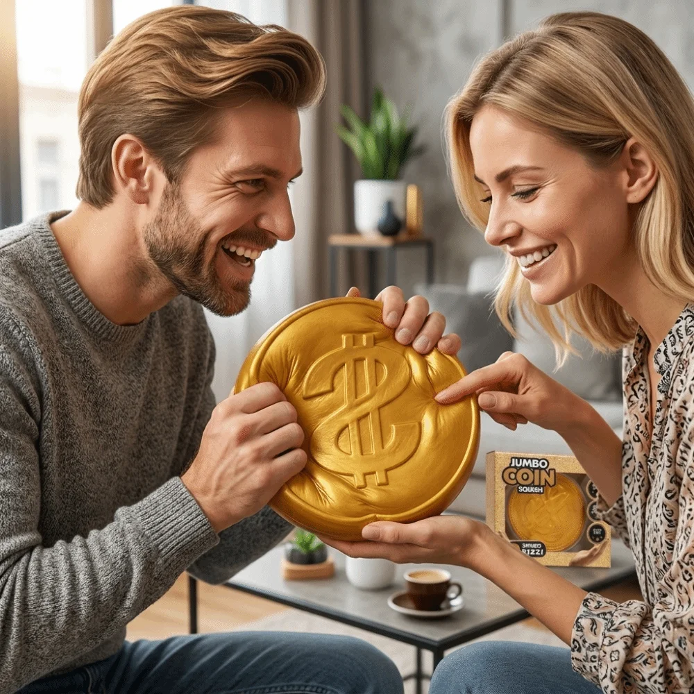15cm Extra Large Big Gold Coin Squeeze Embossed Dollar Sign Soft Maltose Fidget Toy Slow Resilience Fidget
