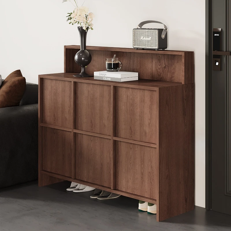 

Solid wood retro shoe cabinet new Chinese-style living room home door cabinet side indoor partition bone line