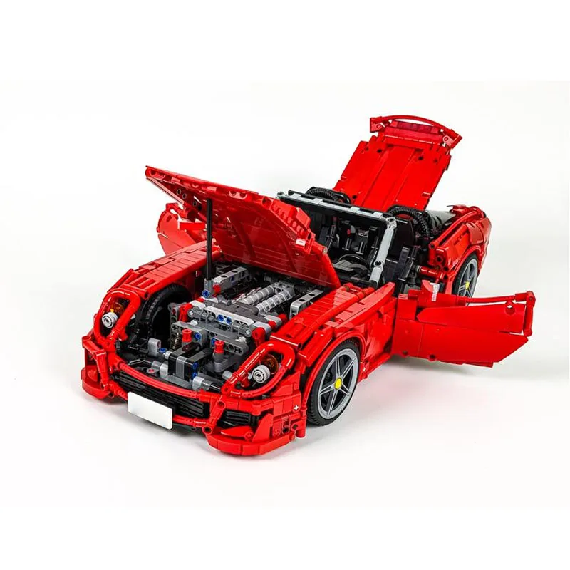 MOC-183666 أحمر جديد 599 SA Aperta Supercar الربط التجمع بنة نموذج 2717 أجزاء MOC اللبنات الإبداعية لعبة أطفال