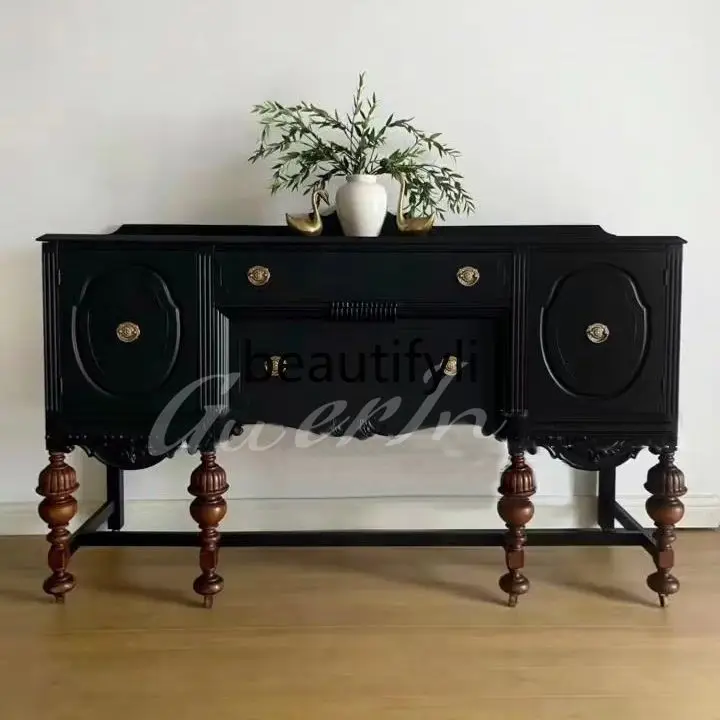 

French retro solid wood porch cabinet/American medium and ancient style locker/neoclassical, partition decorative cabinet