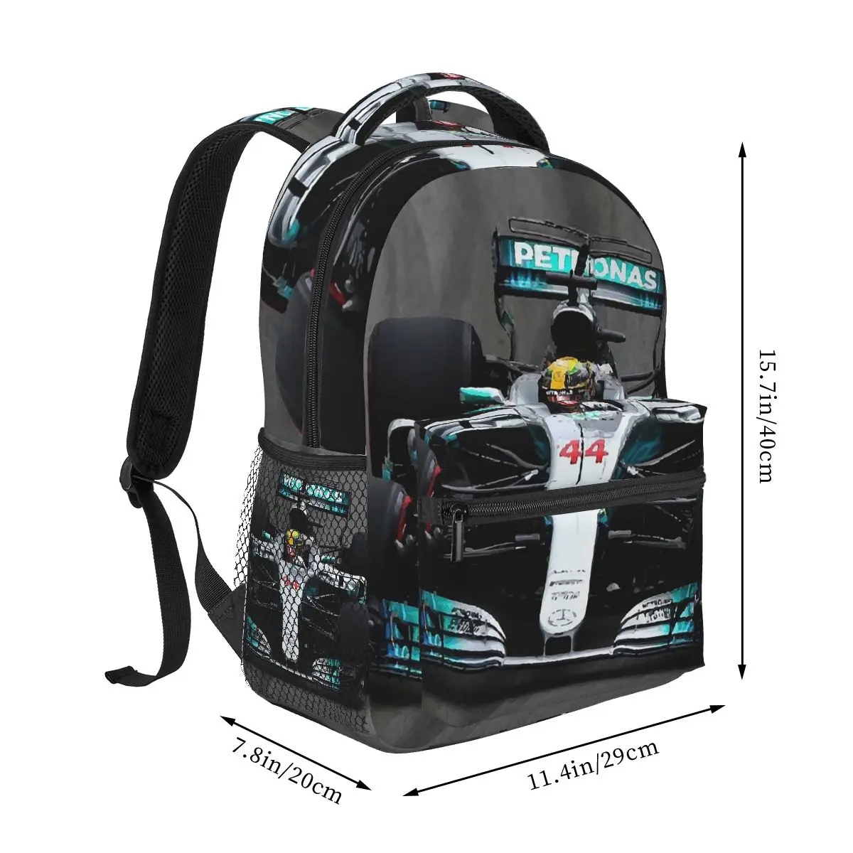 Lewis Hamilton 44 - Digital Art Backpacks Boys Girls Bookbag Students School Bags Kids Rucksack Shoulder Bag Large Capacity