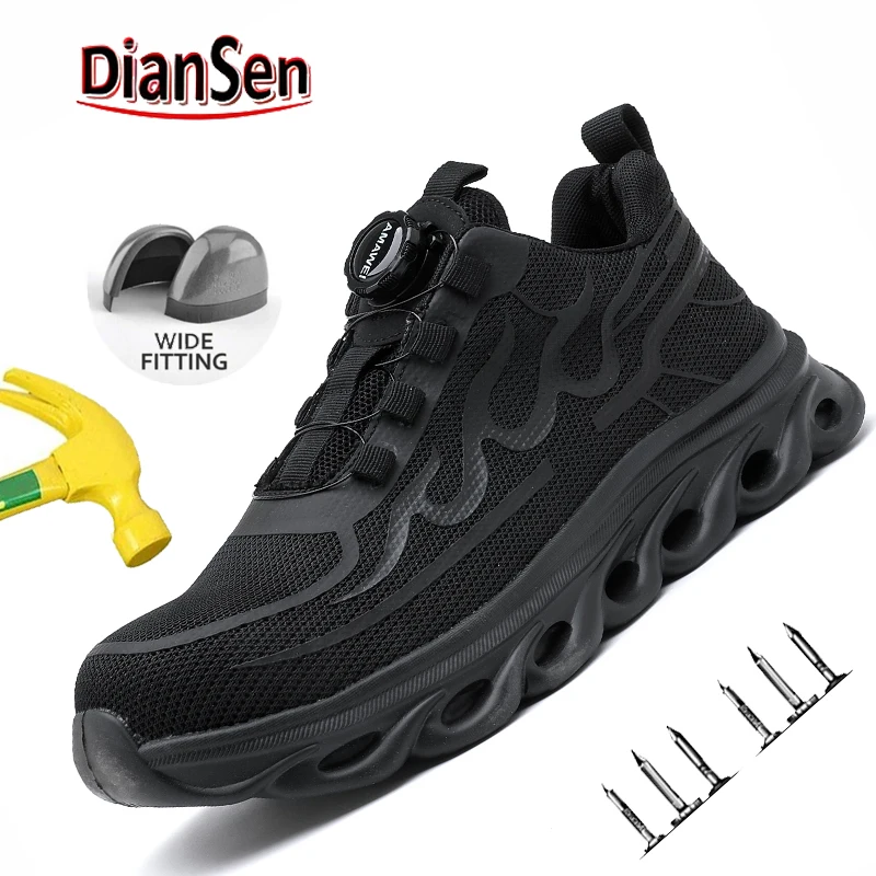 

Work Boots Steel Toe Puncture-Proof Safety Shoes Non-Slip Mens Casual Work Shoes Lightweight Breathable Protective Sneakers