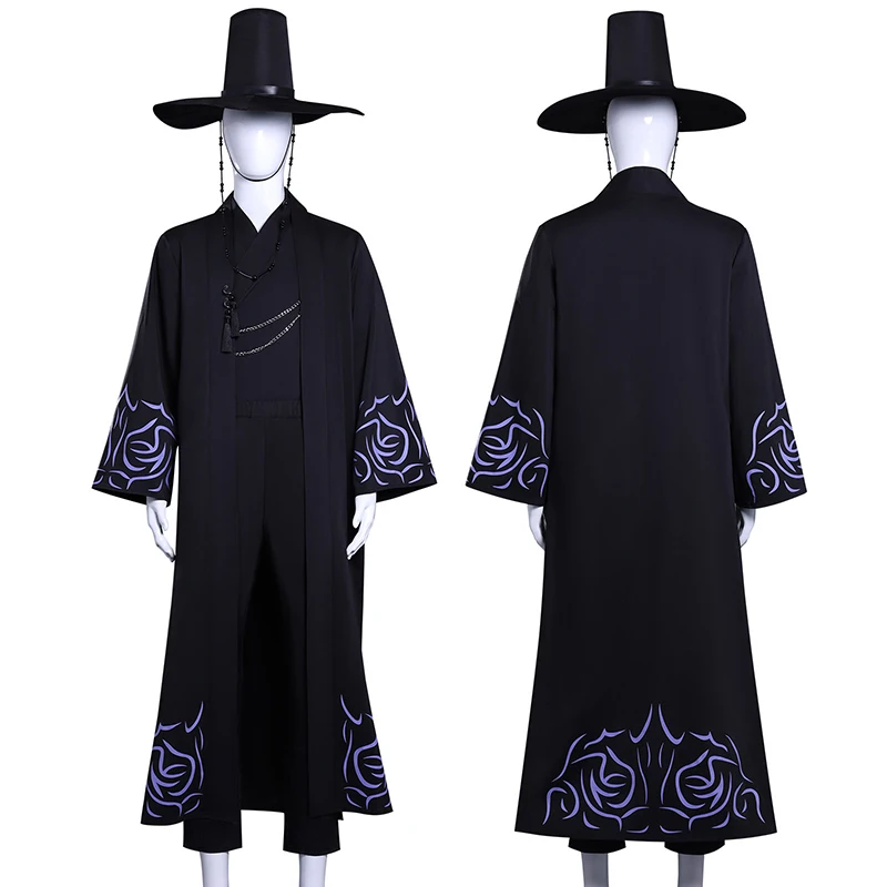 

Saja Boys Demon Costume with Hat Kpop Cosplay Men Halloween Carnival Party Comic-con Role Playing Suit Outfit