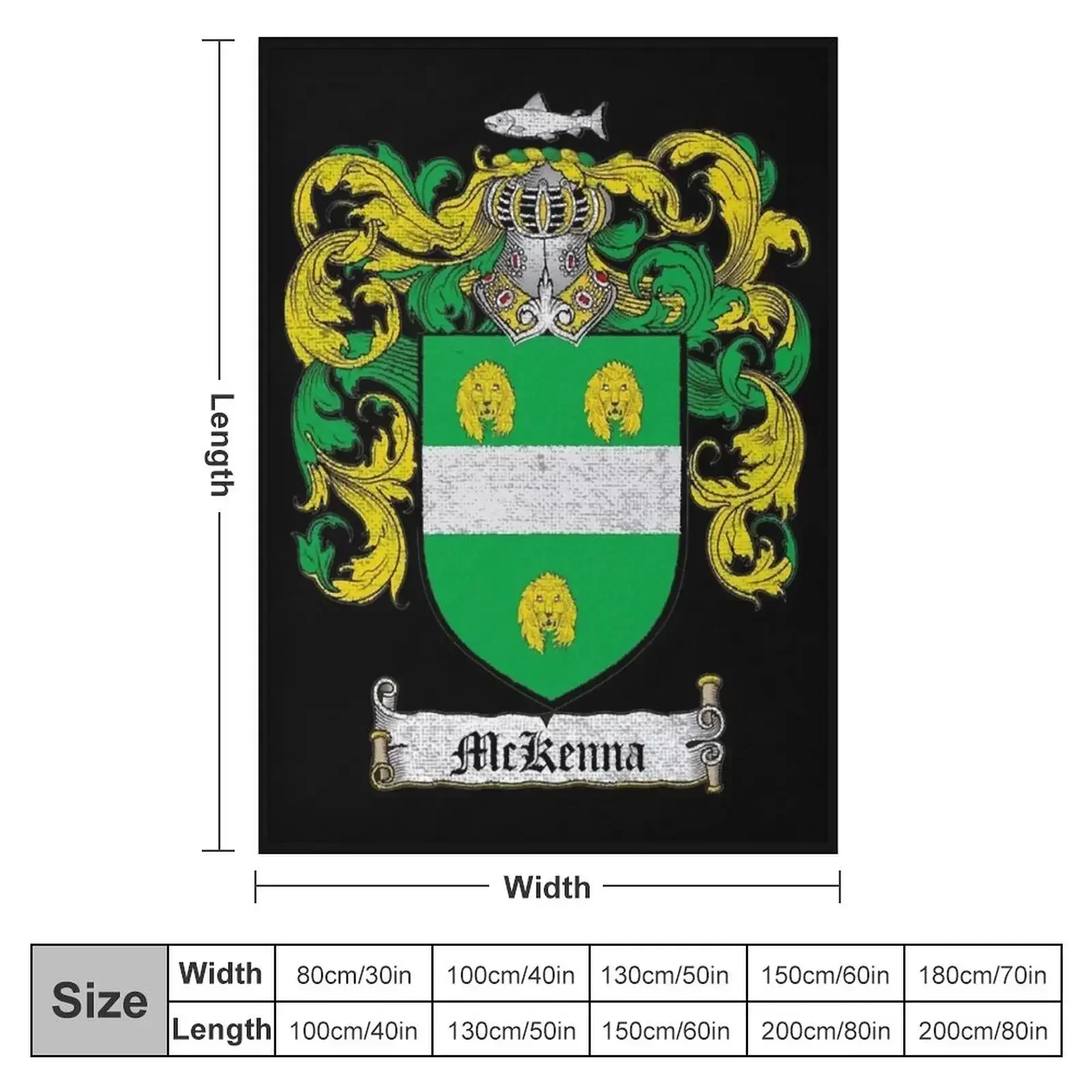 McKenna Family Crest Scoop Throw Blanket Flannel Fabric christmas decoration Extra Large Throw Stuffeds Luxury Throw Blankets