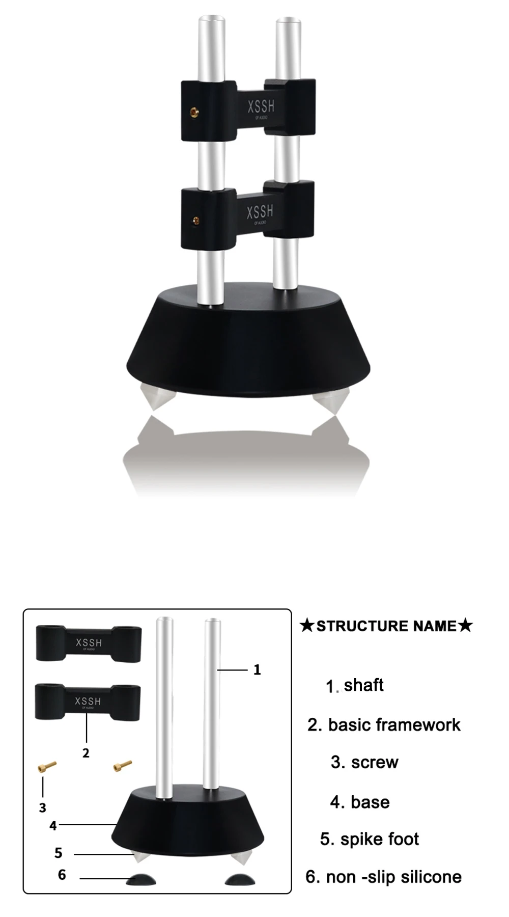 Stahl REF Kabel Aluminium Legierung HIFI Linie Rack XSSH Audio Audiophile Hebe Draht Besaitung Ausrüstung Kabel Tablett Organizer Stehen – Detail 6