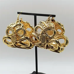 New Arrivals Chunky Gold Hoop Earrings for Women Girl Gold Color Earring Lightweight Big Hoops Fashion Jewelry High Quality