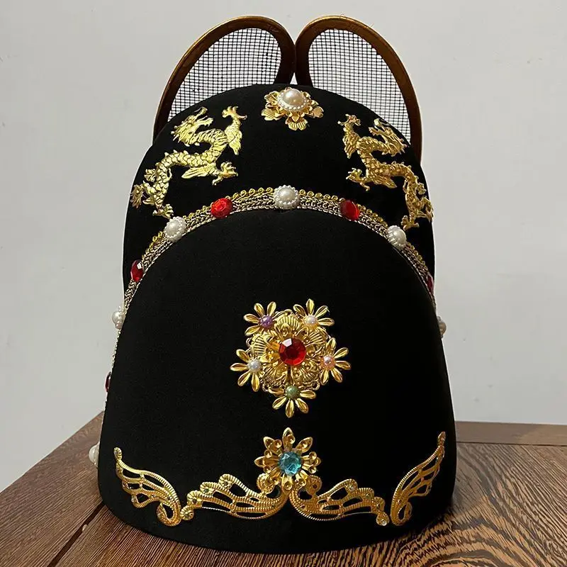 

Chinese Ancient Official Gauze Cap Ming Song Dynasty Emperor Dragon Hat Hanfu Cosplay Wedding Groom Cap Antique Photography