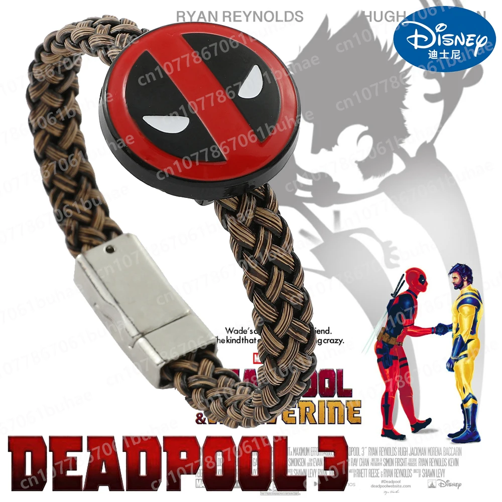 

Disney Deadpool&Wolverine Bracelet Magnetic Braided Rope Handmade Movie Men Women Woven Baided Rope Jewelry Bracelet Gift