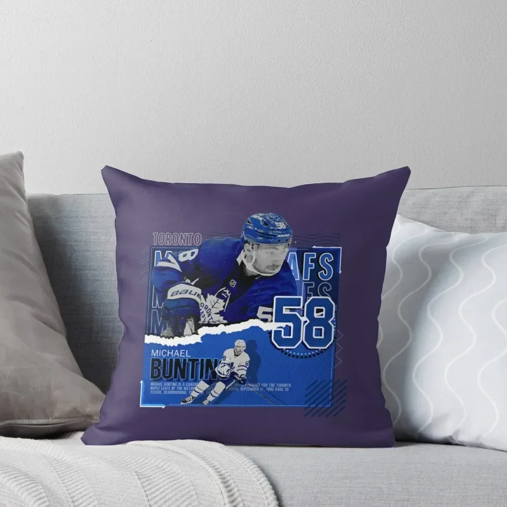 

Michael Bunting Hockey Paper Poster Maple Leafs Throw Pillow Decorative Cushions Christmas Covers For Cushions pillow