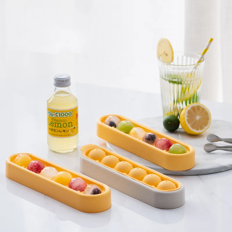 

6 Grids Ice Cube Tray Food Grade Silicone Ice Grid Mold Household With Lid Candy Bar Kitchen Gadgets In Summer Home Party
