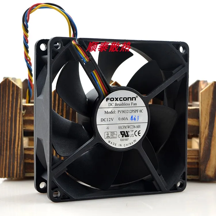 Foxconn PV903212PSPF 0C DC 12V 0.60A 92x92x32mm 4-Wire Server Cooling Fan