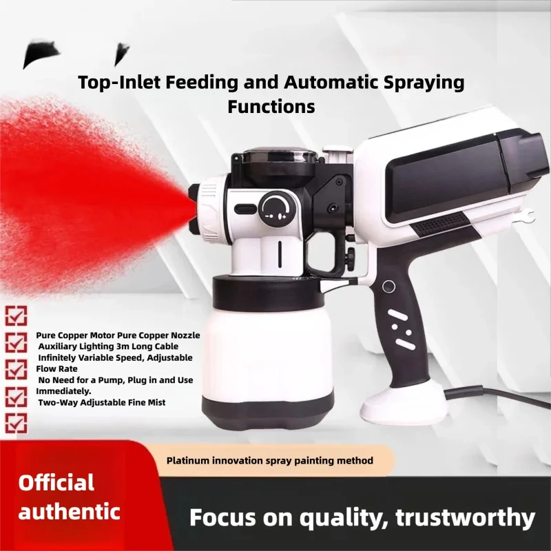 LED Top Feed High Atomization Electric Paint Sprayer Latex Paint Color Steel Paint Water Based Home Use