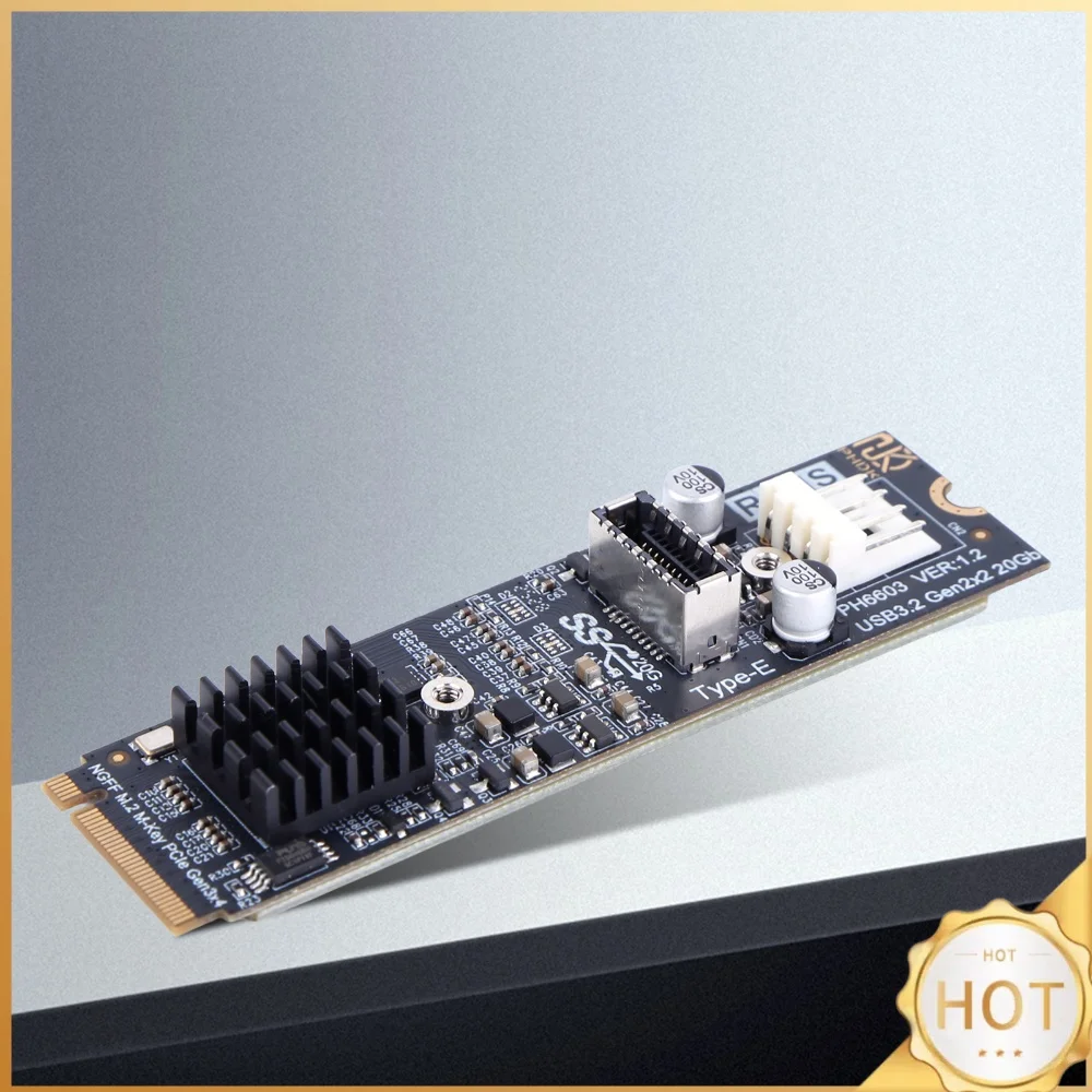 M2 PCIE NVME To TYPE E Expansion Card Riser ASM3242 Chipset M2 M Key PCIe To USB3.2 Front Panel Expansion Card for Desktop