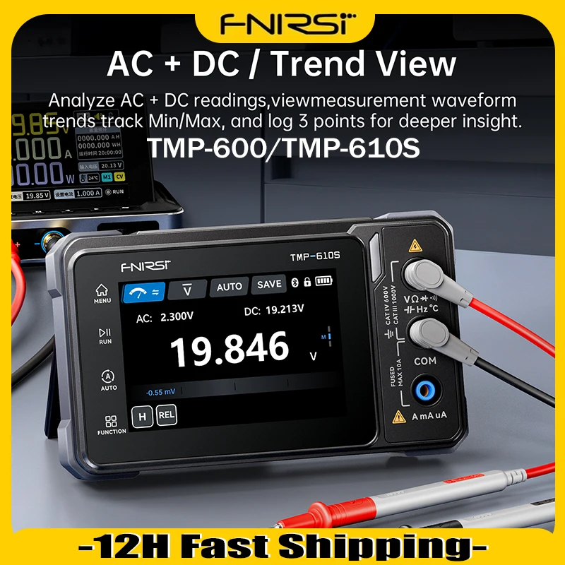 FNIRSI TMP-600/TMP-610S Three In One Touch Screen Oscilloscope