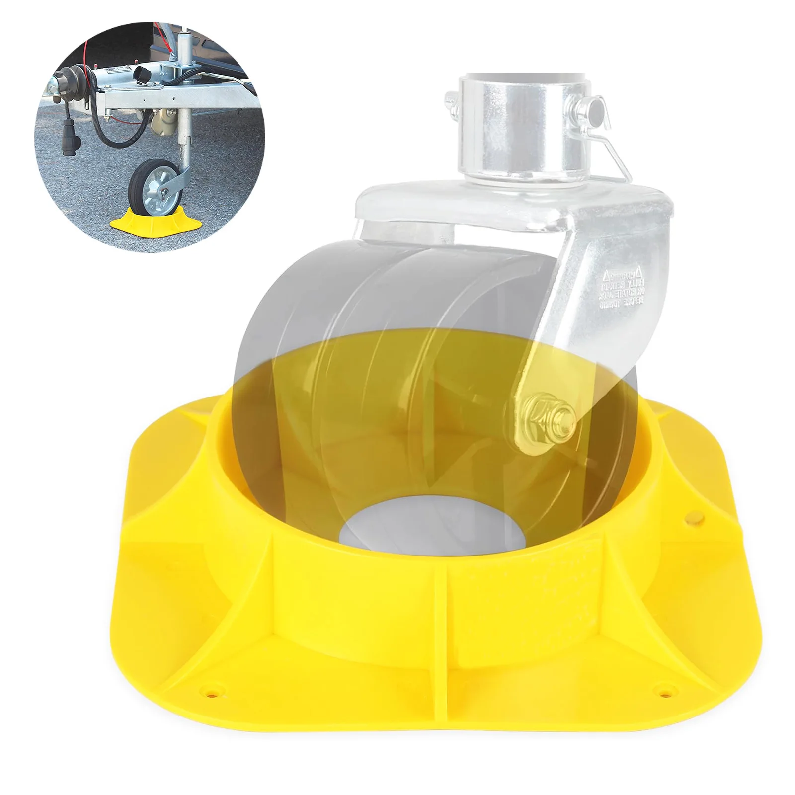 Trailer Jack Wheel Stabilizer Chock Anti Slip Tire Stopper Compatible with 6/8 Inch Single Dual Casters for RV Camper Boat Truck
