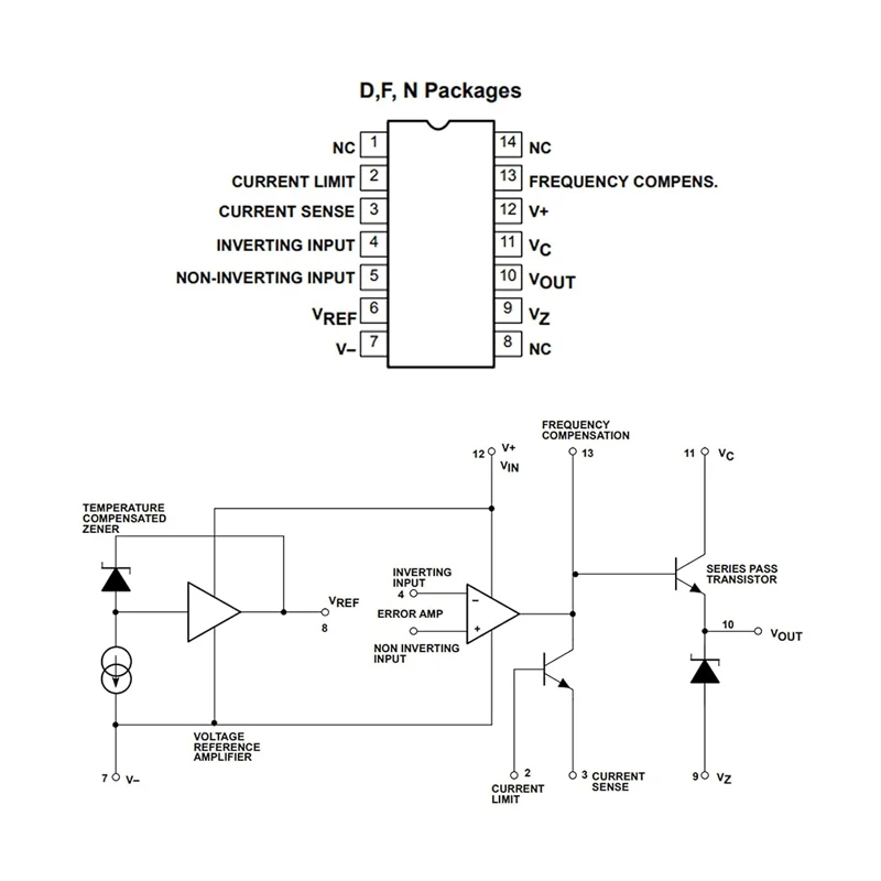 2 قطعة UA723CN UA723 منظم جهد قابل للتعديل IC 2-37 فولت DIP-14 IC #4
