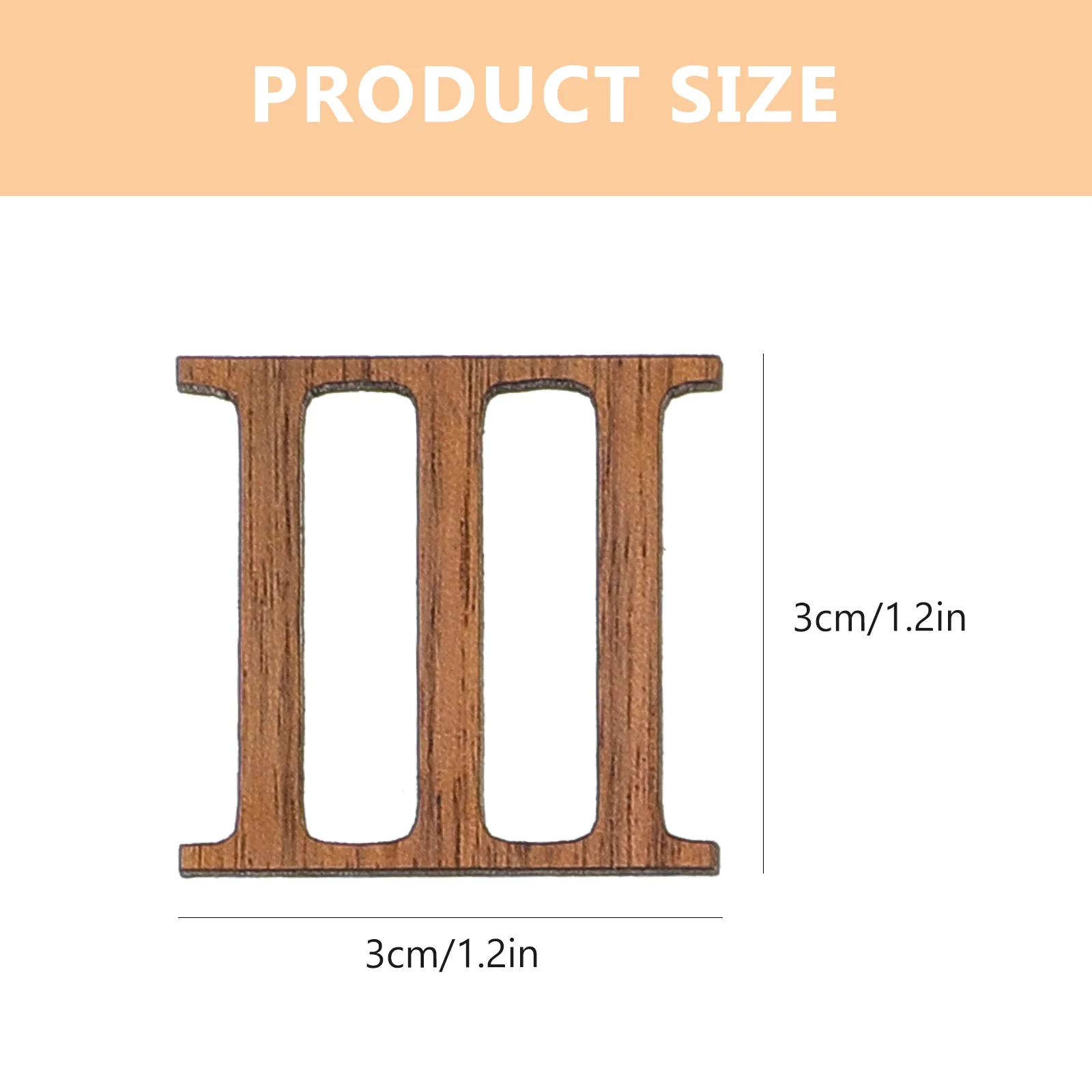 12Pcs Roman Number for Clock Stable and Smooth Wooden Numerals Suitable for Wall Clock Repair Hands Replacement Parts