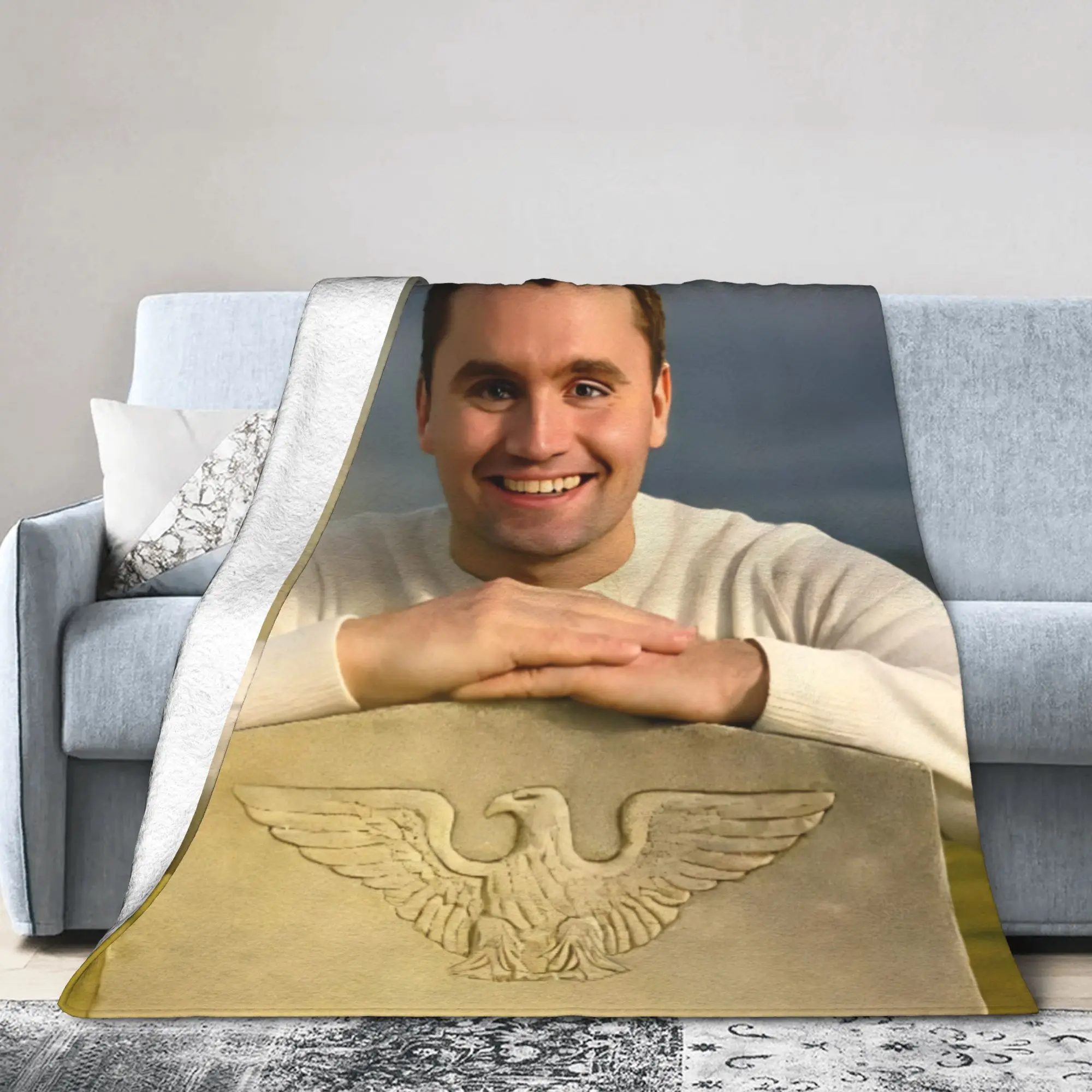 CharlieKirk RIP Knitted Blanket Flannel Funny Meme Lightweight Thin Throw Blankets for Outdoor Travel Bedspread