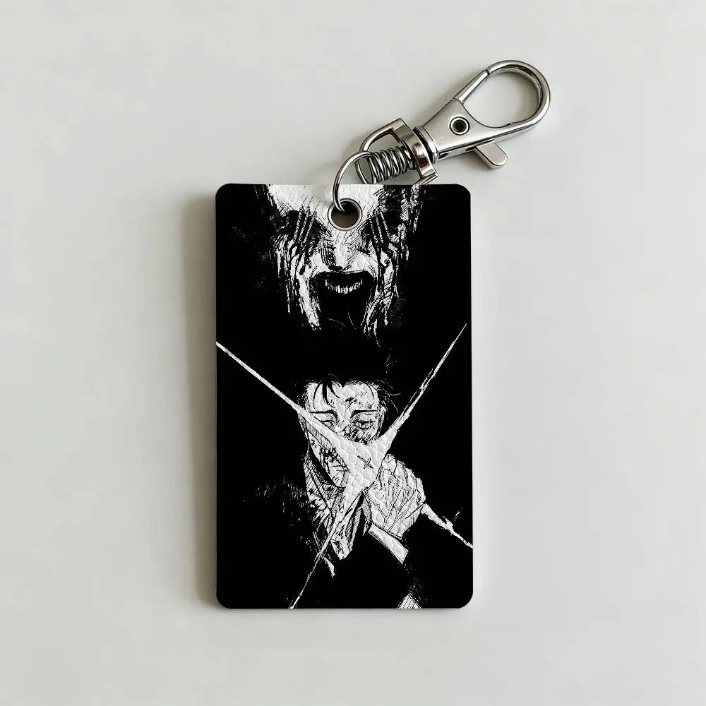 Cool H-Hiromi Higuruma Card Case Leather Card Holder Keychain Key Ring Door Access Tags ID Card Case Keychain image 4