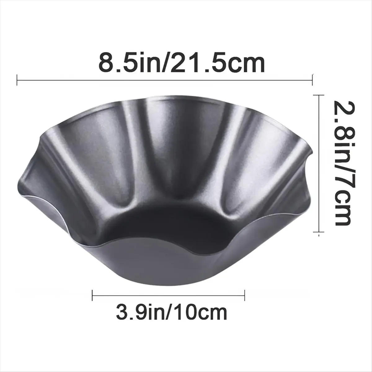 *A99Z 4 قطعة 8 بوصة غير لاصقة كبيرة تاكو شل السلطانية-الكربون الصلب صانع التورتيلا قذيفة المقالي قوالب الخبز توستادا لأطباق السلطة #1