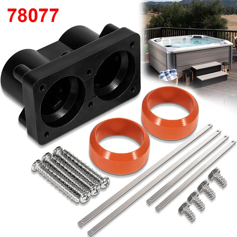 

78077 Hot Tub Heater End Cap Kit Fits for Hot Spring, Limelight and Tiger River Hot Tub Heater 2 Barrel, Black
