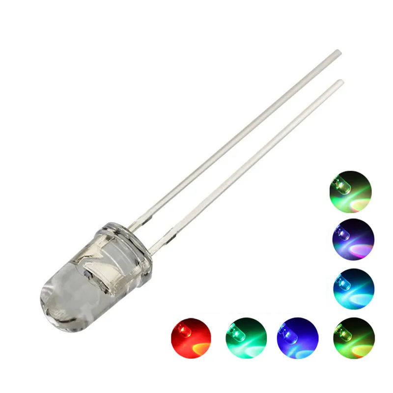 

12v LED RGB Slow Fast Flash 5mm bead SMD f5 round lamp dip led USB car light colorful color change Red Green Blue chip 100pcs
