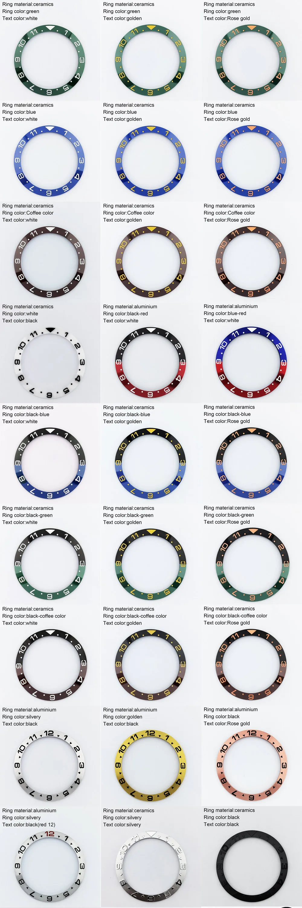 38-30,7 mm Keramik-Lünette mit schräger Oberfläche und Super-Luminova-Beschichtung, passend für 40-mm-Uhrengehäuse, Uhrenzubehörteile – Detail 6