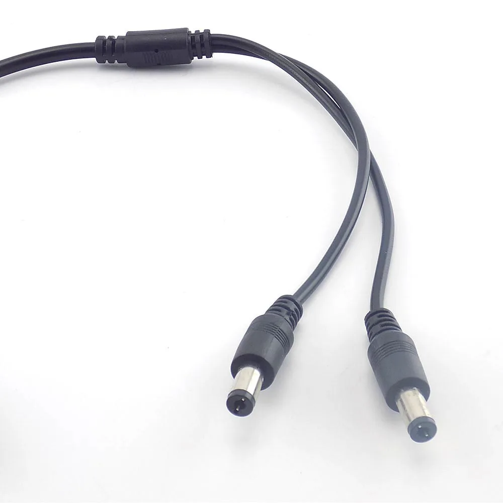 12v DC 1 Vrouw Naar 2 Mannelijke Connectors Splitter Plug Kabel 5.5mmX2.1mm Dc Stekker kabel voor Cctv Camera Surveillance L19