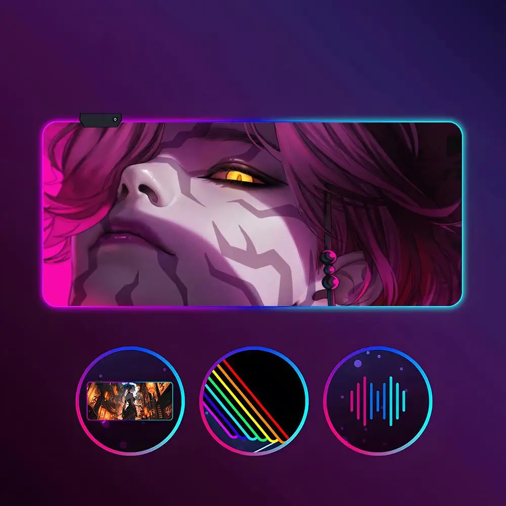 

KPop D-Demon H-Hunters Mouse Pad RGB Luminous 900X400mm Large Table Mat Non-slip Extra Large Game Office Mouse Pad