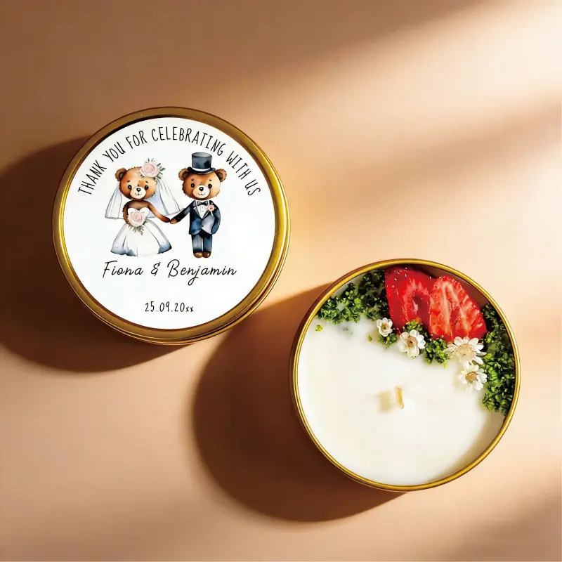

Personalized round label stickers, wedding stickers with customized names, and gift stickers
