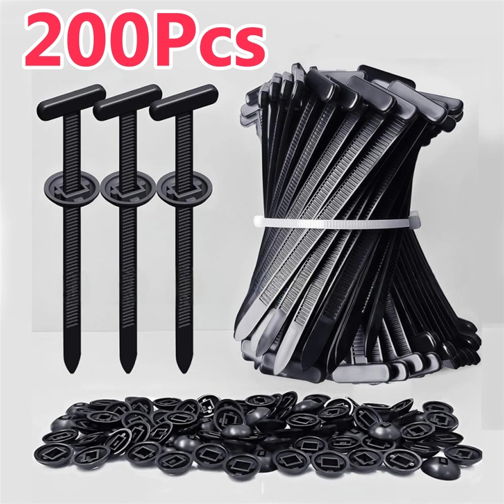 200/50Pcs Cable Tie Buckle Fixed Through The Core Nail Cable Tie Buckle Mudguard Fender Inner Lining Trunk Buckle