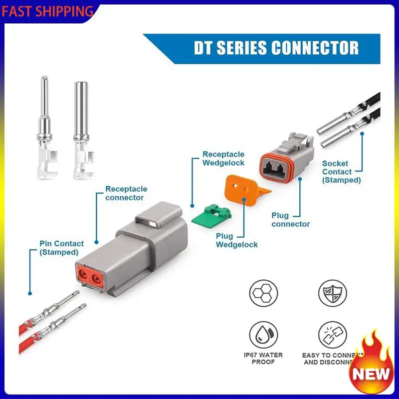 

Especial 24 Kits DT Series Connector Kit 2 3 4 6 8 12 Pin Connectors IP68 Waterproof Automotive Electrical Connectors Plug