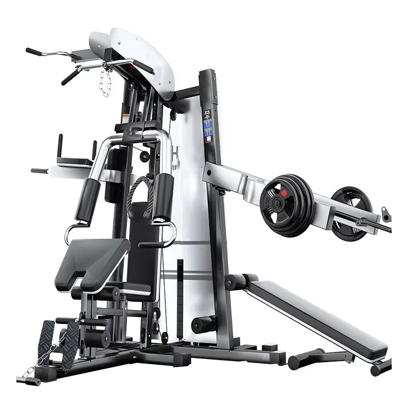 YTYINCommercial Multi-Function Smith Machine Integrated Bird Gantry Set Unisex Three-Person Gym Comprehensive Trainer