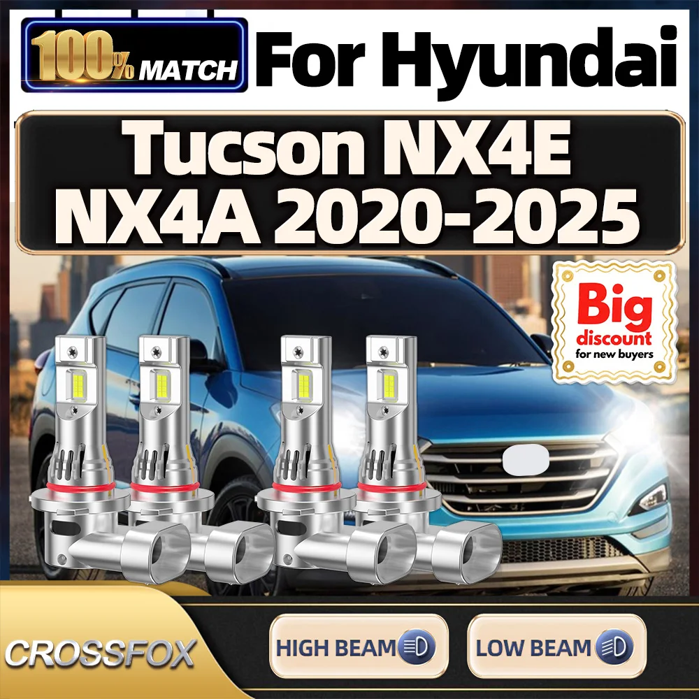 

CROSSFOX【For Hyundai Tucson NX4E NX4A 2020-2025】2/4PCS Turbo Canbus Car LED Headlight Bulbs Ultra Bright Auto Headlamp Ampoule
