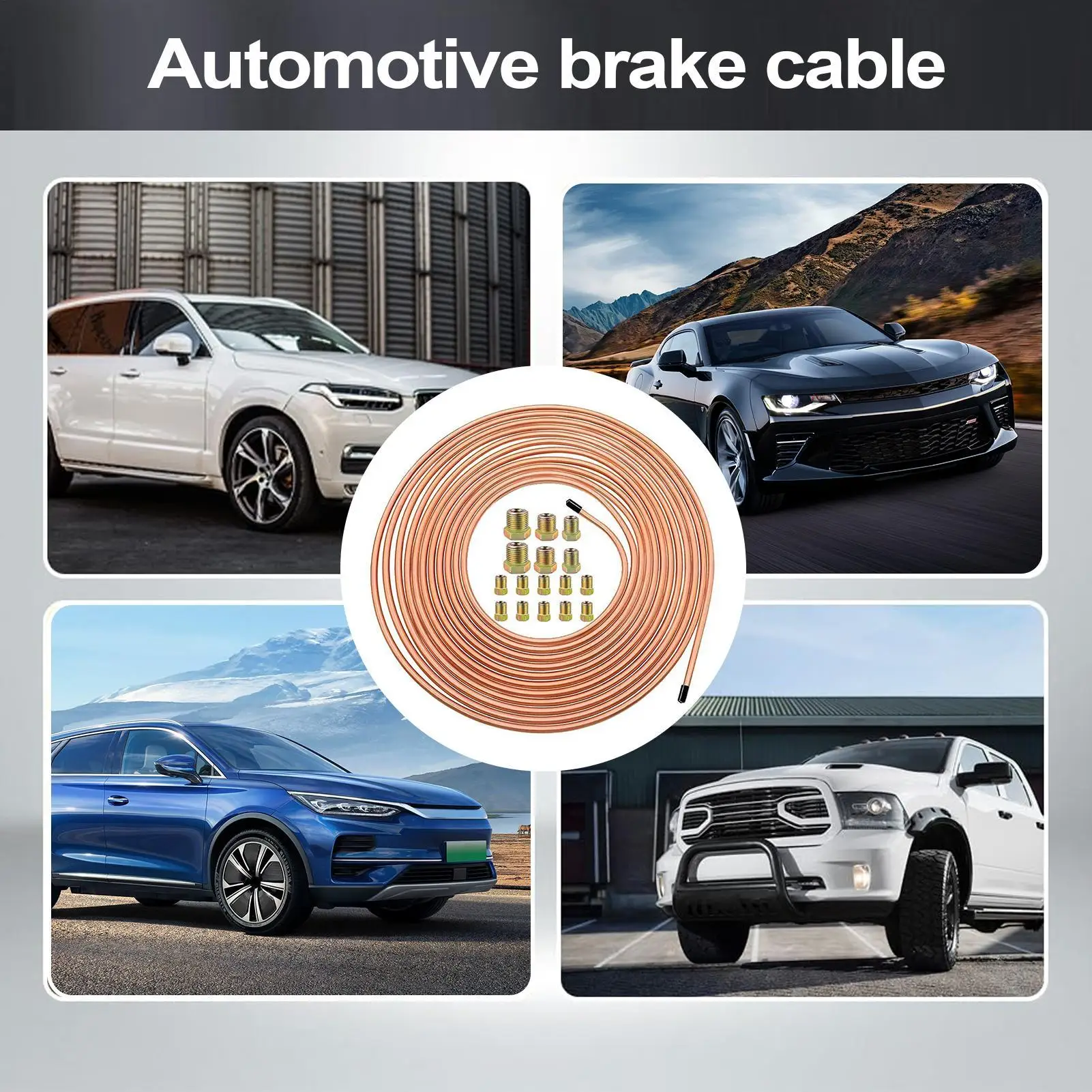 

3/16 Brake Line Tubing 25Ft Brake Line Replacement Tubing Car Repair Tool Flexible Tube Roll Fittings Connector For Automotive