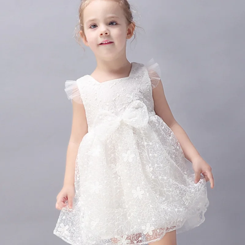 Summer Toddler Girl Princess Evening Dress Bow Sleeveless Kids Costume Baby Birthday Party 0 To 3 Years Old Children Clothes