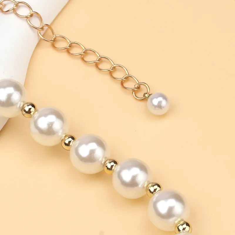 Hot Selling Exquisite Personalized Fashion Hip-Hop Cross Imitation Pearl Versatile Necklace Women'S Jewelry Gift Batch image 4