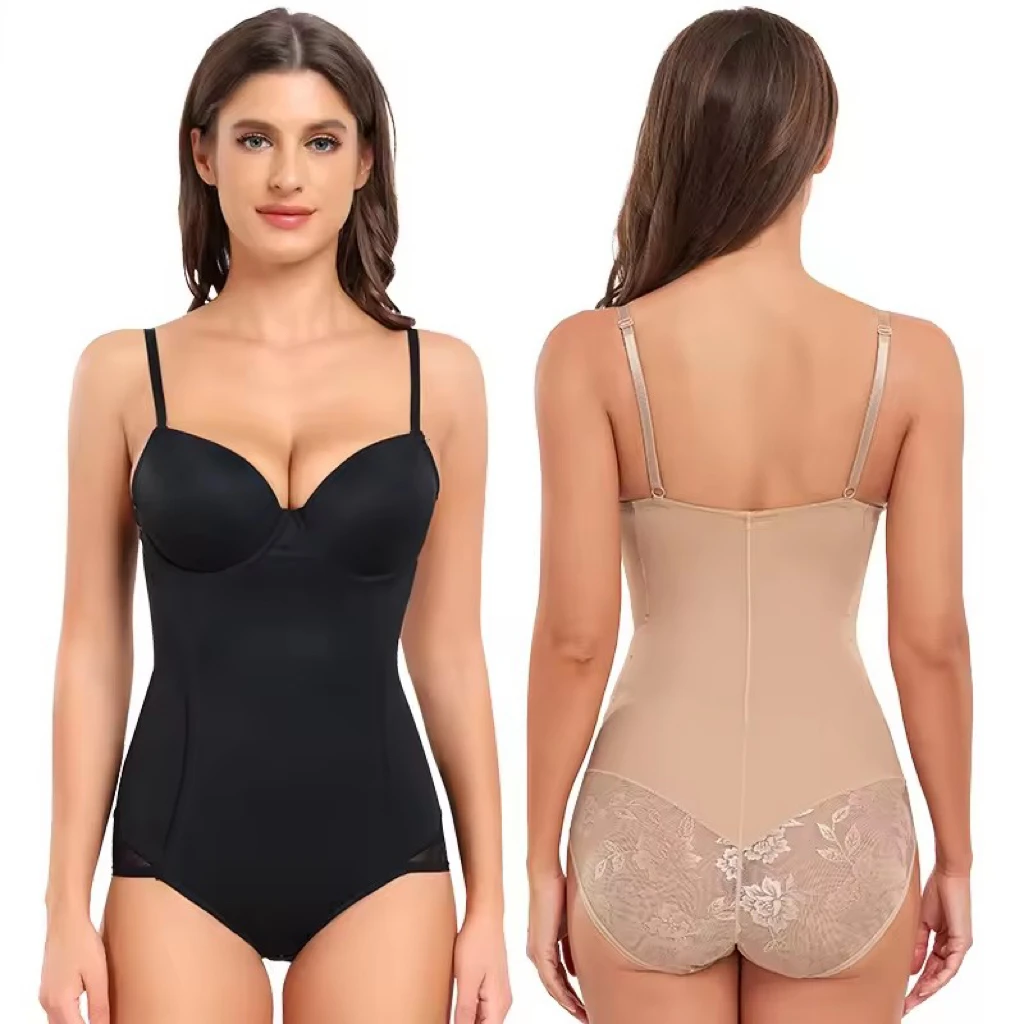 Bodysuit Women waist shapers Compression Underwear Lace Embroidery Shaperwear Cup Push Up Full Bodies Belly Reductive Slimming
