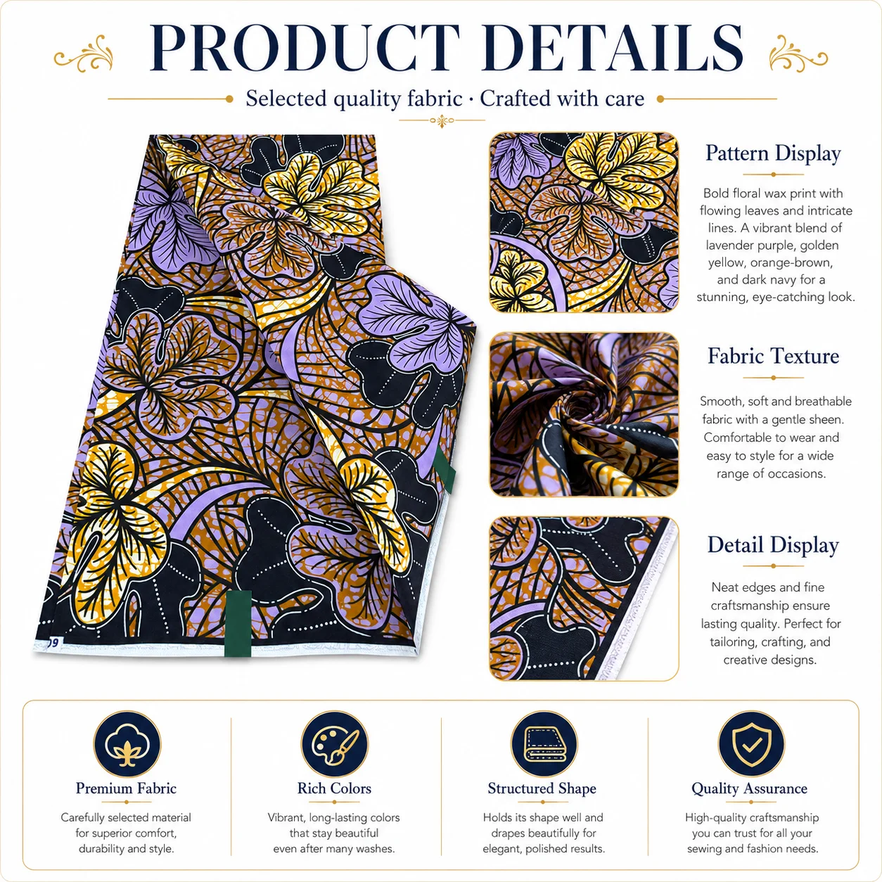High quality Classic Pattern 100%Cotton Materials Real African Wax Super Ankara Loincloth Dutch Orignal Fabrics Wax Cloth