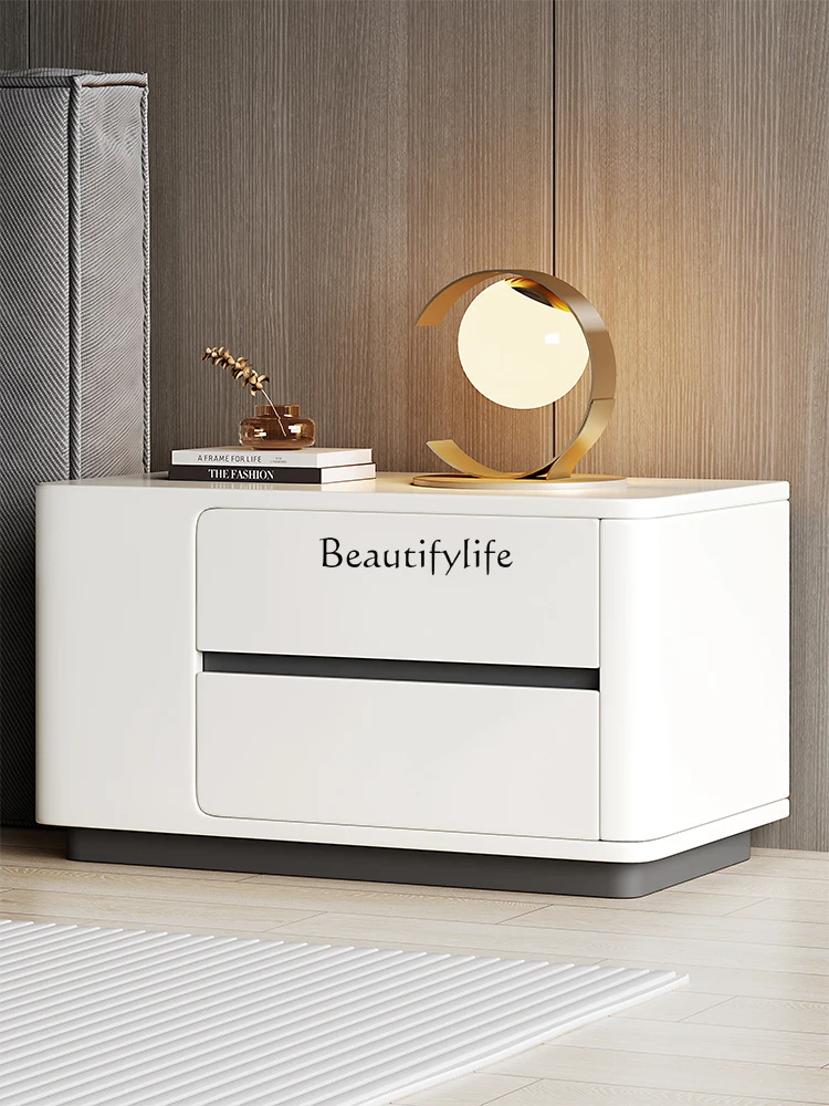 

Solid Wood Paint Large Size Simple Modern Light Luxury Bedside Cabinet Locker