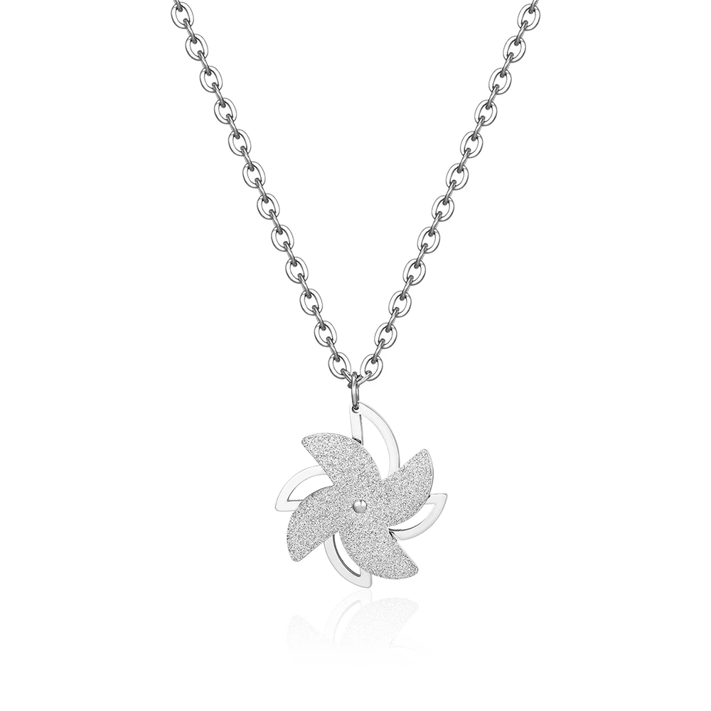 New Arrivals Stainless Steel Rotary Windmill Fashion Minimalist Jewelery Pendant Necklace Gift For Friends