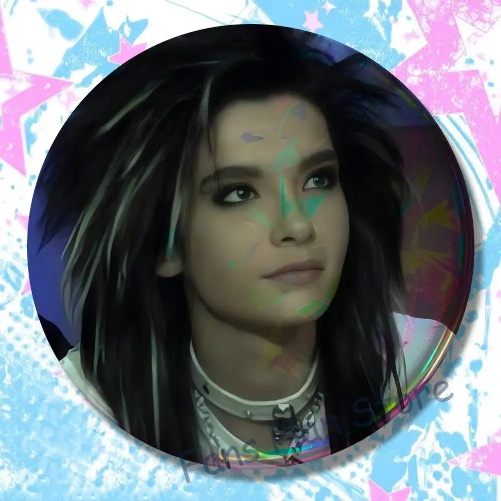 Singer B-Bill Kaulitz Enamel Pins Funny Cartoon Characters Badge Fashion Jewelry Accessories Round Snap-in Brooch On Backpack